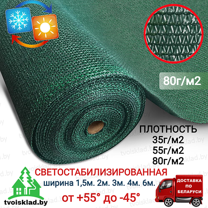 Сетка 80гр/м2, 2х50м, защитная фасадная затеняющая, фото 2