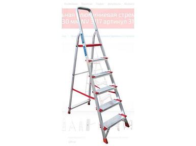 Лестница-стремянка алюм. проф. с широкой ступенью 129 см 6 ступ. 7кг NV3117 Новая Высота (макс. нагрузка