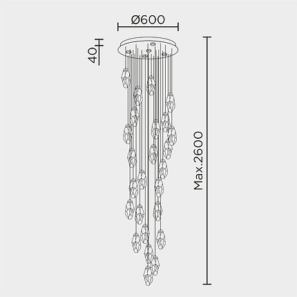 Подвесная люстра MODESTYLE MS.89140.25 GD, фото 2