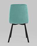 Стул Stool Group Oliver Square велюр мятный ножки квадратные из металла, фото 5