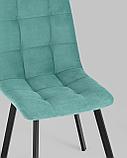 Стул Stool Group Oliver Square велюр мятный ножки квадратные из металла, фото 8