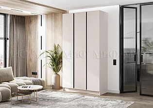 Шкаф 3-х ств. Келвин (1200, вставка черная) - Кашемир (МИФ)