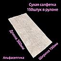 Салфетки сухие в рулоне (150 штук без шпули) СПАНЛЕЙС, размер 150*300, плотность 35гр/м2 РБ (+20% НДС), фото 4