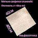 Салфетки сухие (пачка 40х40 см) 100 штук СПАНЛЕЙС, плотность 40гр/м2 (+20% НДС), фото 2