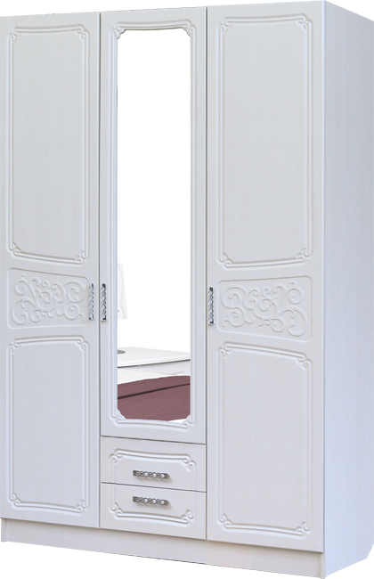 Шкаф 3-х створчатый ТИФФАНИ (Бодега/ Рельеф пастель) Союз-Мебель