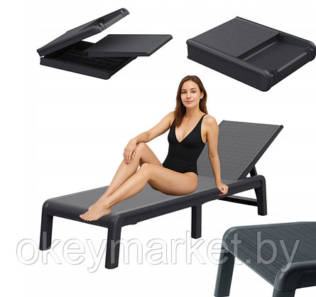 Шезлонг лежак Keter Mallorca Sun Lounger | Grey, фото 2