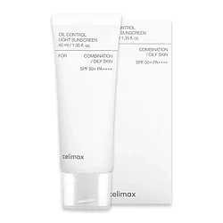 Себорегулирующий лёгкий солнцезащитный крем Celimax Oil Control Light Sunscreen SPF50+PA++++, 40 мл