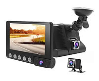 Видеорегистратор с тремя видеокамерами Video CarDVR WDR Full HD 1080P, 4 LCD экран