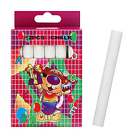 Мел школьный белый набор 12 штук, круглый беспыльный, в картонной коробке