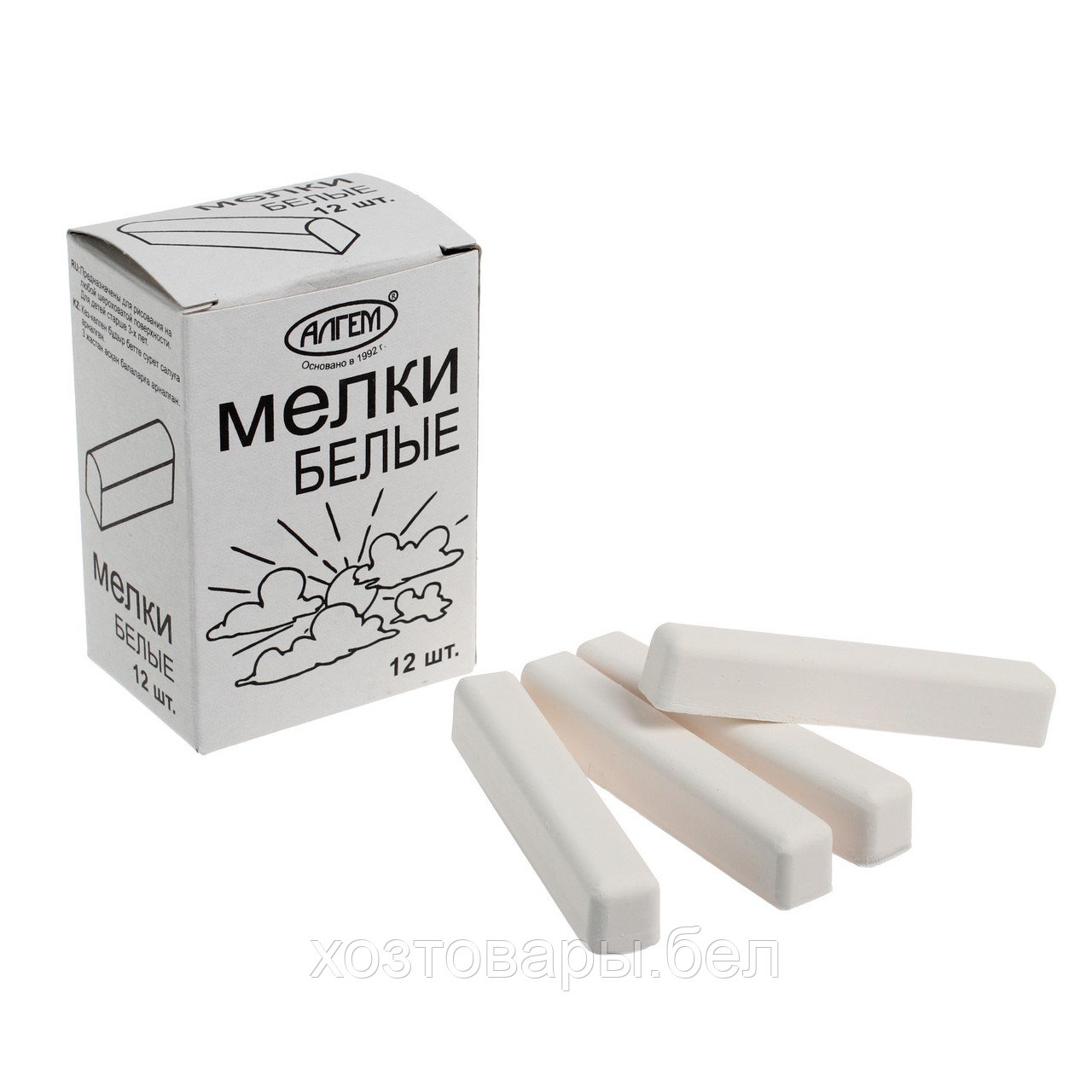 Мелки белые 12 штук АЛГЕМ