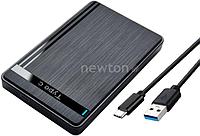Бокс для накопителей 2.5" USBTOP SATA USB3.1 Type-C - USB3.0 (для жесткого диска SSD/HDD 2.5 , черный)