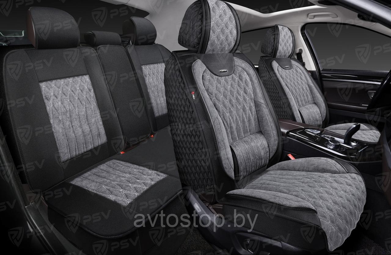 Накидки-чехлы 5D PSV Galant Velvet  (Черный/Вставка Серая) комплект на весь салон