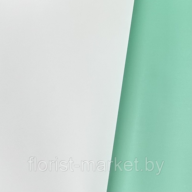 Пленка матовая двухсторонняя, 58 см х 10 м, тиффани/белый, 65 мкм