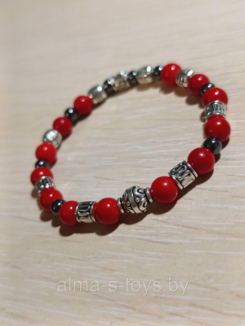 Браслет из кровавика (гематита)