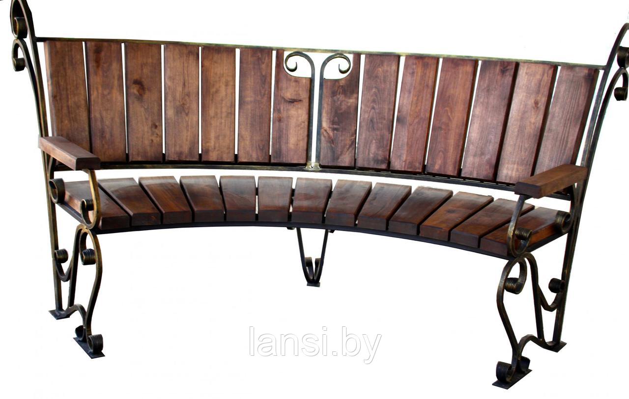 Скамейка металлическая с брусом "Фарт" 2260(1250)х1100х450мм