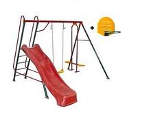 Детские качели с горкой и баскетбольным кольцом «Солнышко-5»