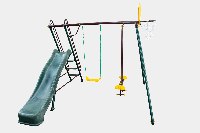 Детские качели с горкой и баскетбольным кольцом «Солнышко-5» с651 (усиленные)