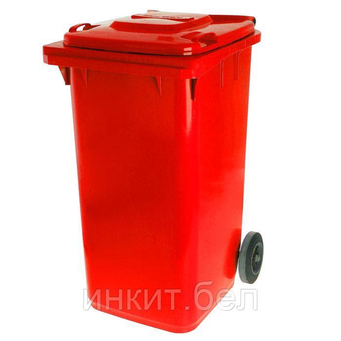 Цена с доставкой по РБ! Мусорный контейнер 240 л (Россия), красный