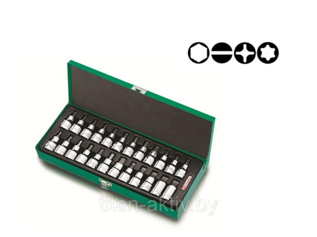 Набор бит шестигр. под головку 1/2" 24пр. TOPTUL