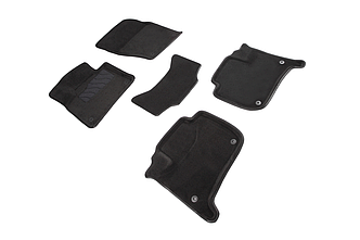 Ковры в салон ВОРСОВЫЕ 3D-форма Volkswagen Touareg II (10-18) Черный [83715] SeiNtex