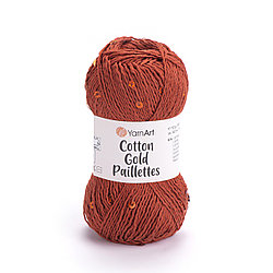 Пряжа Yarnart Cotton Gold Paillettes (Коттон Голд С Пайетками) 7117 терракот