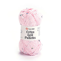 Пряжа Yarnart Cotton Gold Paillettes (Коттон Голд С Пайетками) 7107 светло-розовый