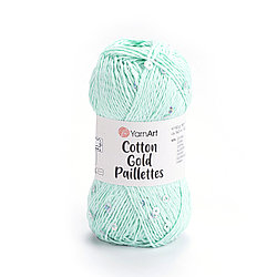 Пряжа Yarnart Cotton Gold Paillettes (Коттон Голд С Пайетками) 7112 мята