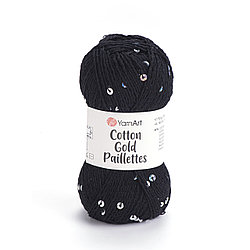 Пряжа Yarnart Cotton Gold Paillettes (Коттон Голд С Пайетками) 7101 черный