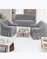Чехол накидка на диван и два кресла универсальные