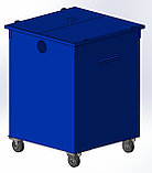 Контейнеры для сбора отходов (ТБО, Стекло, Бумага, Пластмасса) 0,75 куб.м. с крышкой, на колесах СТАЛЬ 1.5 мм, фото 3