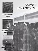 Штора для ванной и душа с 3D эффектом 180х180 см, черная, фото 3