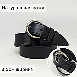 Ремень женский кожаный 3,5см в жестяной баночке (черный), фото 2