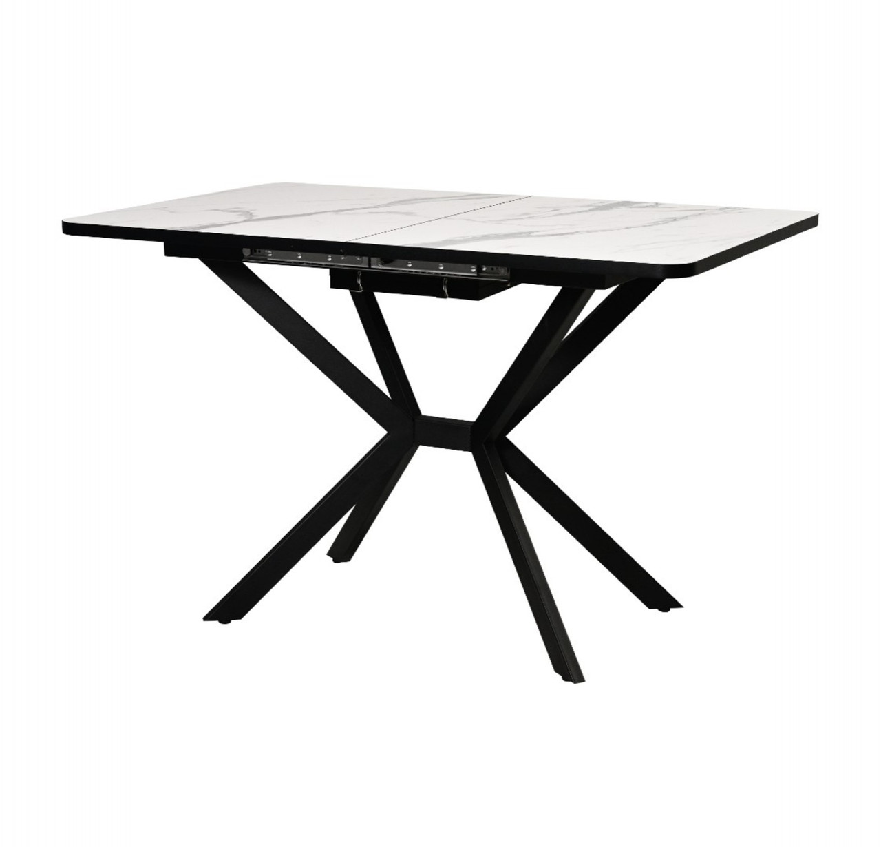Стол Саен 28 Пластик Мрамор белый 3027/черный муар (110х75)