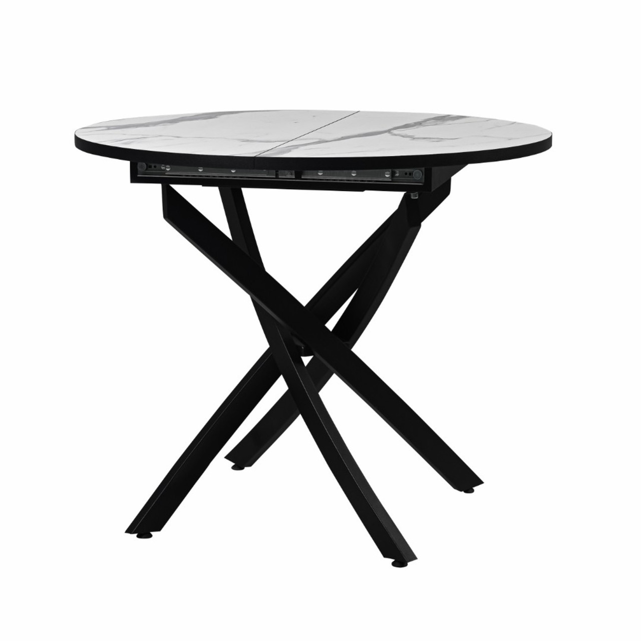 Стол Саен 31 Пластик Мрамор белый 3027/черный муар (D900)