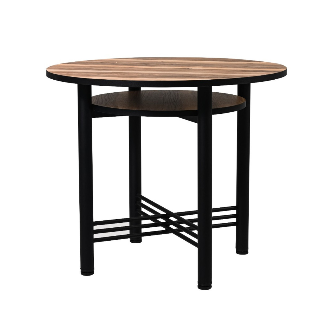 Стол №36 Пластик Индийское дерево 690/черный муар