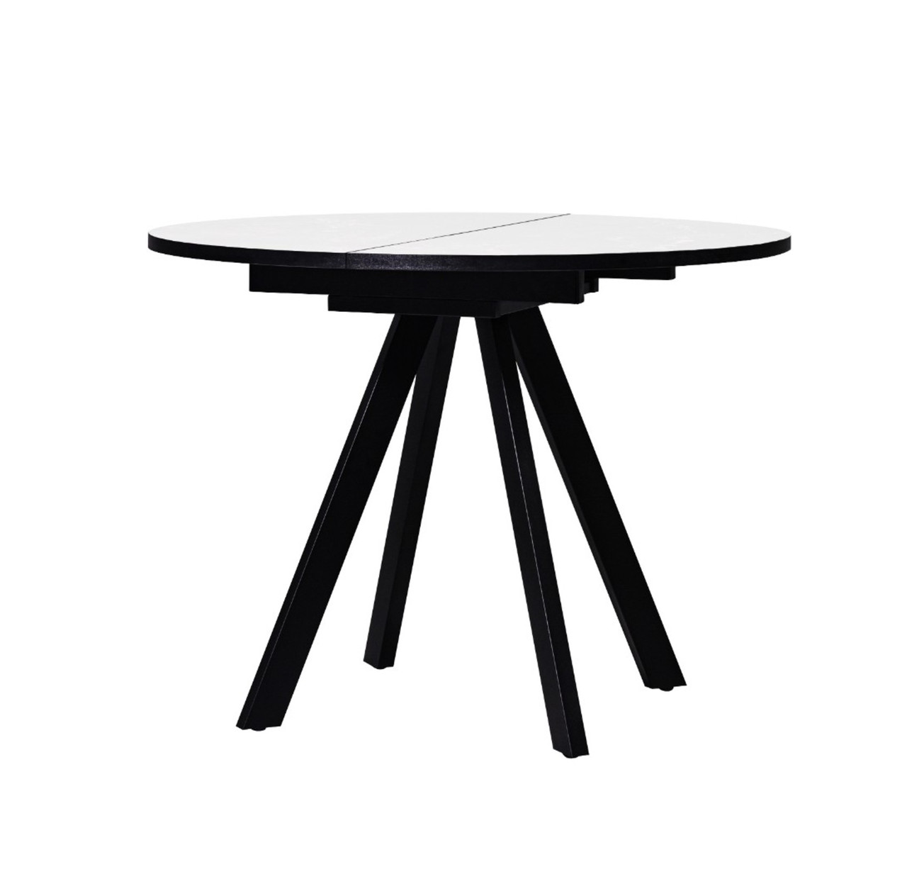 Стол Саен 27 Пластик Белый матовый 016/черный муар (D1000)