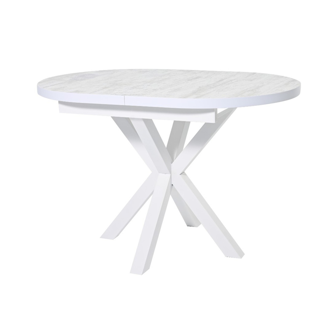 Стол овальный раздвижной Саен 24 Пластик Сосна монрепо 522/белый муар