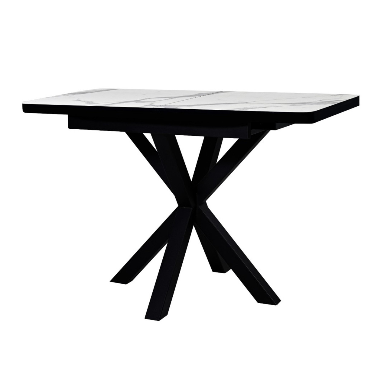 Стол Саен 24 Пластик Мрамор белый 3027/черный муар R40