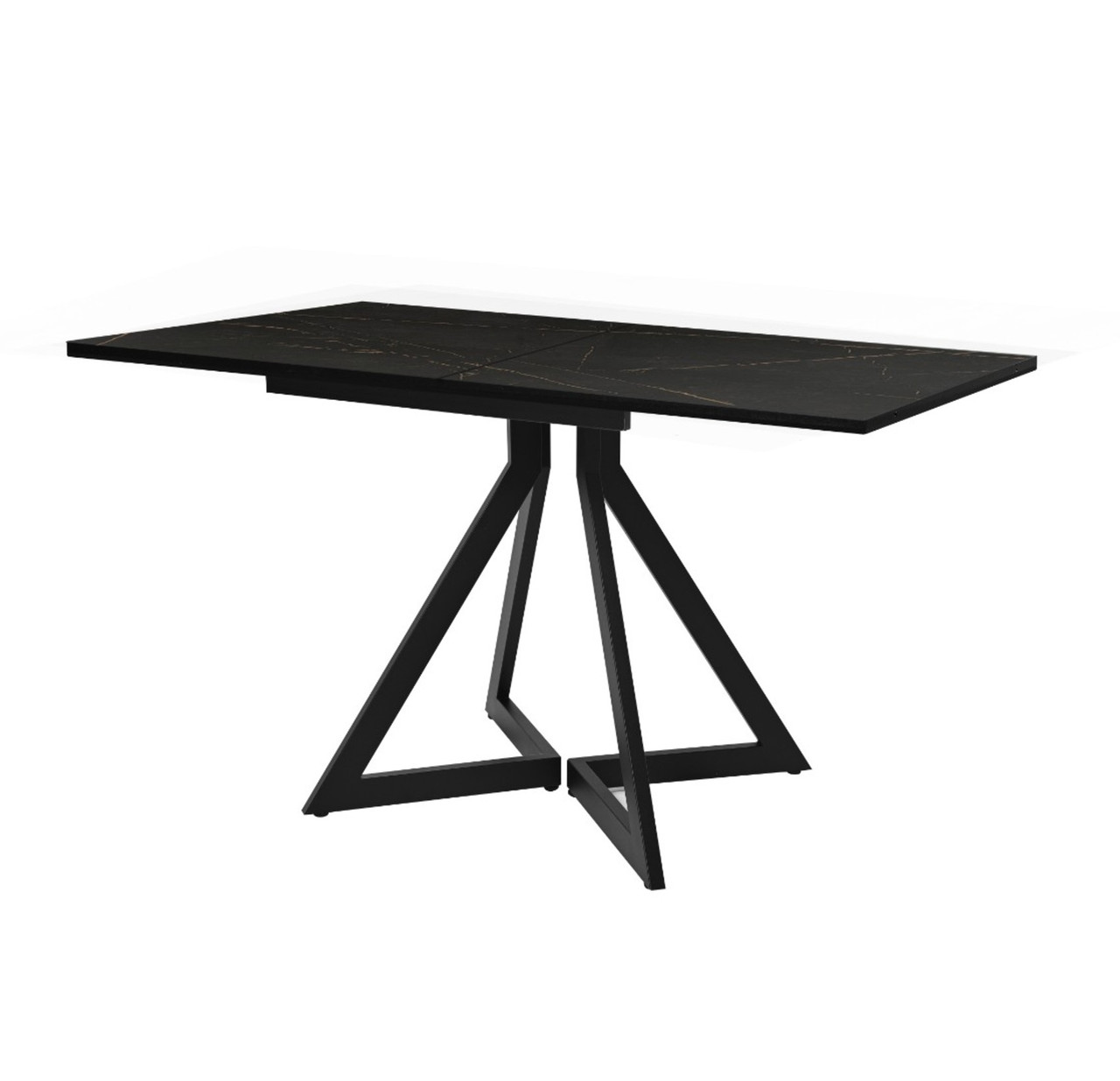 Стол раздвижной Саен 45 Пластик Каспий черное золото 3103/черный муар Прям