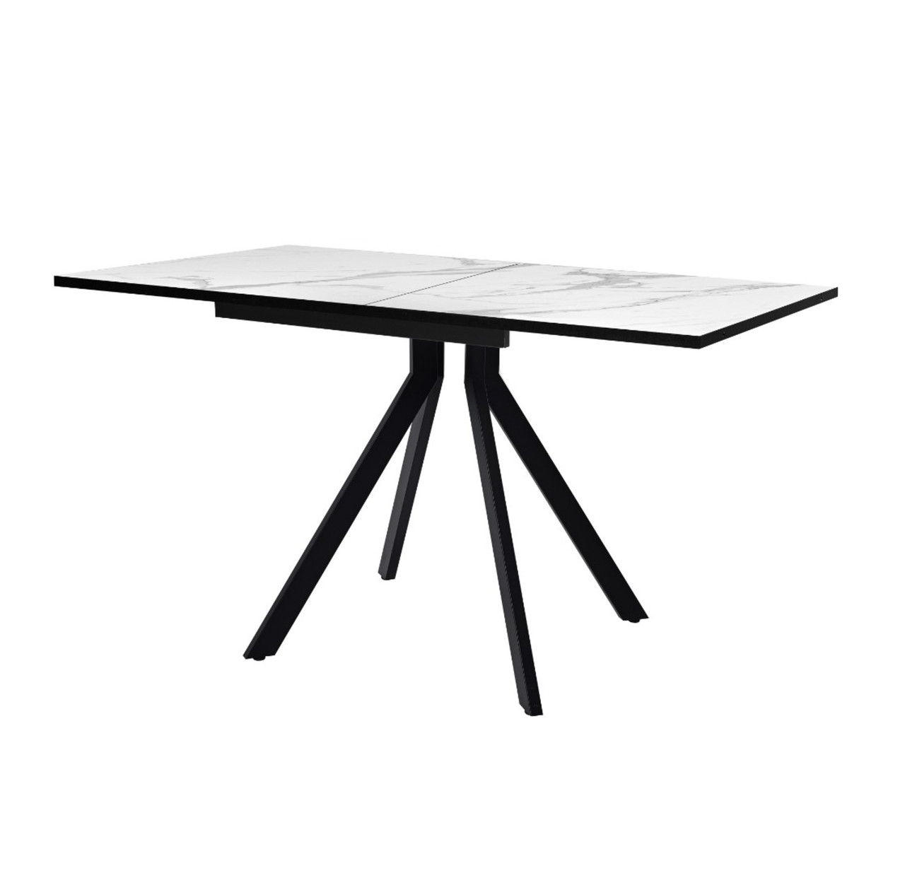 Стол Саен 47 Пластик Мрамор белый 3027/черный муар Прям