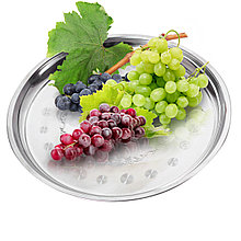 Поднос 34 см. из нержавеющей стали Kamille КМ-4300 (d34х2 см)