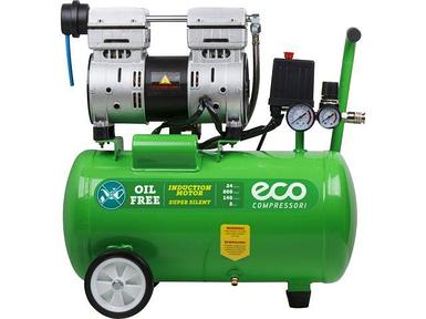 Компрессор ECO AE-25-OF1 безмасляный (140 л/мин, 8 атм, коаксиальный, безмасляный, ресив. 24 л, 220 В, 0,8