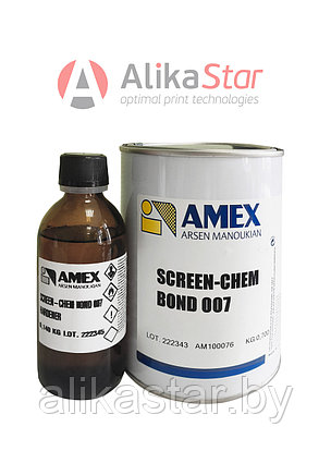Клей и отвердитель для приклеивания трафаретных сеток к рамам SCREEN-CHEM BOND 007, (0,700кг + 0,140кг)