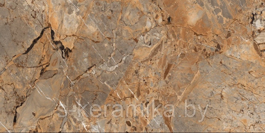 ИНДИЙСКИЙ КЕРАМОГРАНИТ 80x160 HG Glossy Breccia Fantastico Brown 160x80x160х9 см