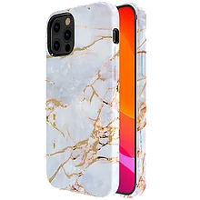 Чехол PQY Marble для iPhone 12 Pro Max Белый