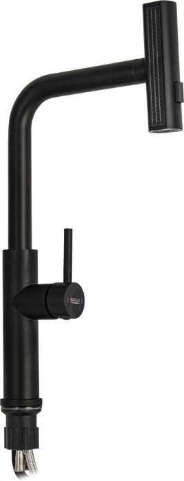 MAGNUS 9132 Смеситель кухонный, шаровый, Г - образный излив, с поворотной вытяжной лейкой, из нержавеющей