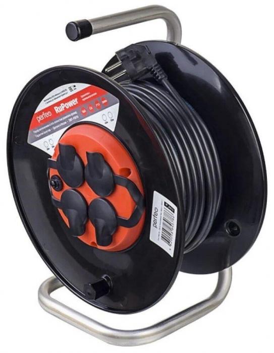 PERFEO (PF-B4677) "RU POWER" на катушке, с/з, 4 гнз - 20м