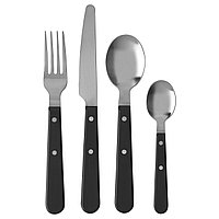IKEA/ ЛИВНЭРА столовый набор,24 предмета, черный