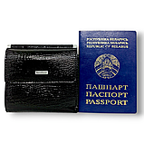 Женский кошелёк лаковая кожа: миниатюрный но вместительный (чёрный), фото 2
