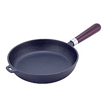 Сковорода чугунная 26,5 см. с деревянной ручкой Kamille KM 4811V
